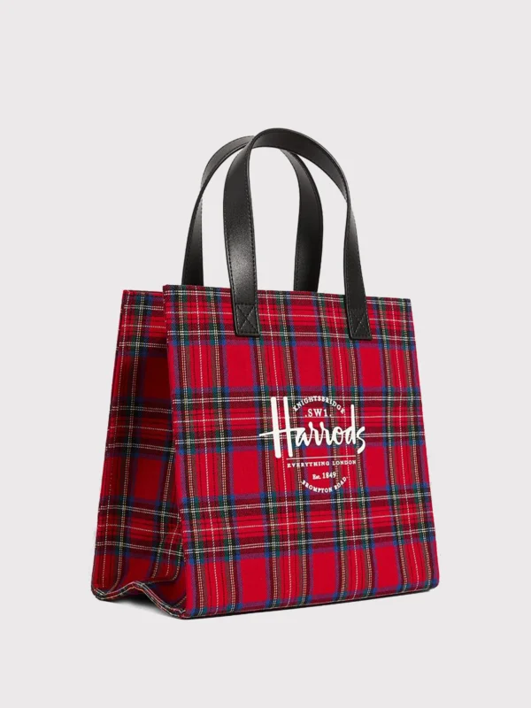 Harrods 英倫風格紋皮革手提包