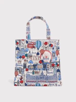 Harrods 歡樂嘉年華帆布印花手提包