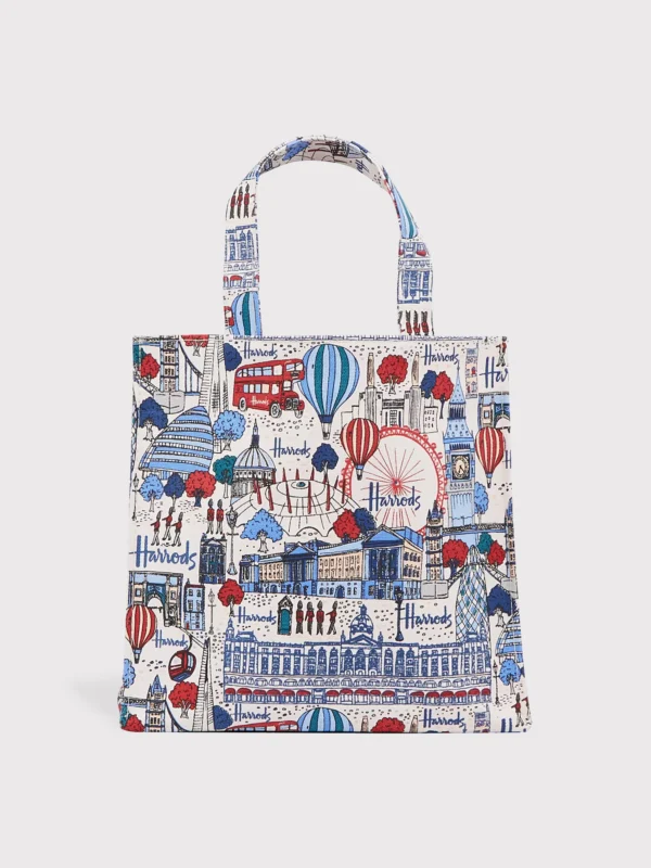 Harrods 歡樂嘉年華帆布印花手提包