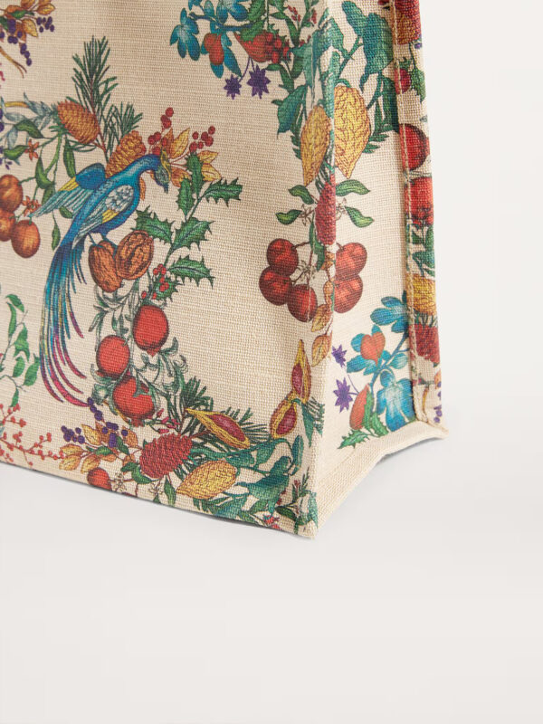 Harrods 提花設計棉麻布料輕便手提包