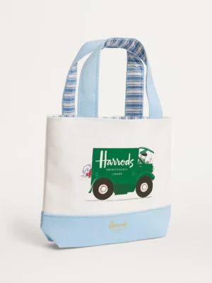 Harrods 哈洛德綠色貨車帆布手提包