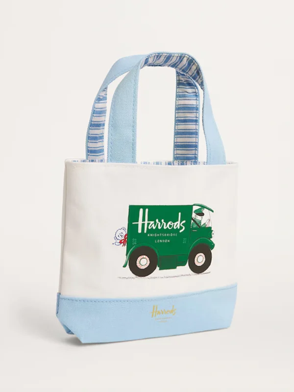 Harrods 哈洛德綠色貨車帆布手提包