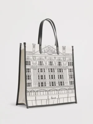Harrods 騎士橋建築帆布皮革手提包 Harrods 騎士橋建築帆布皮革手提包