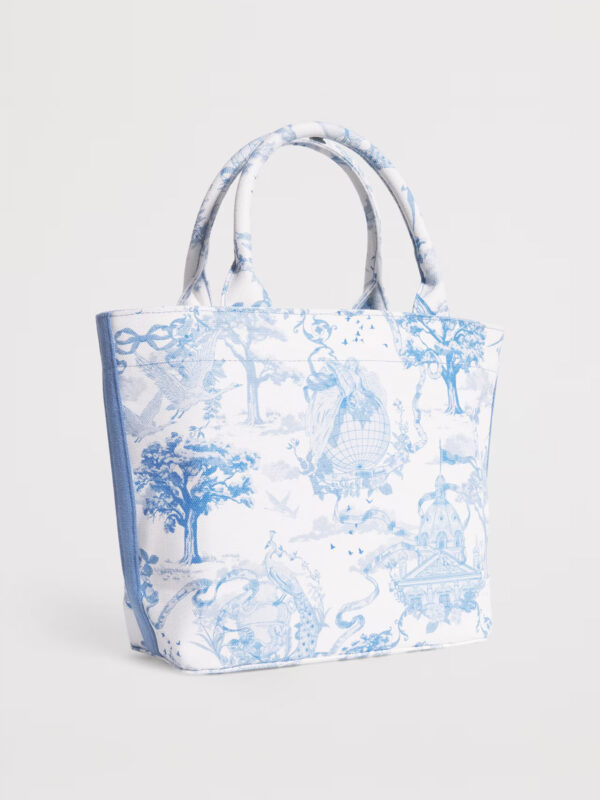 Harrods 粉色倫敦風景插畫印花厚帆布手提包