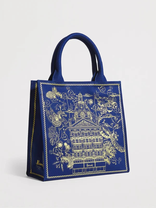 Harrods 金絲刺繡建築手提包