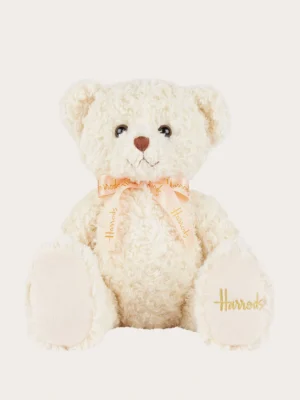 Harrods 粉金蝴蝶結緞帶大哈麗特熊玫瑰泰迪熊娃娃絨毛娃娃