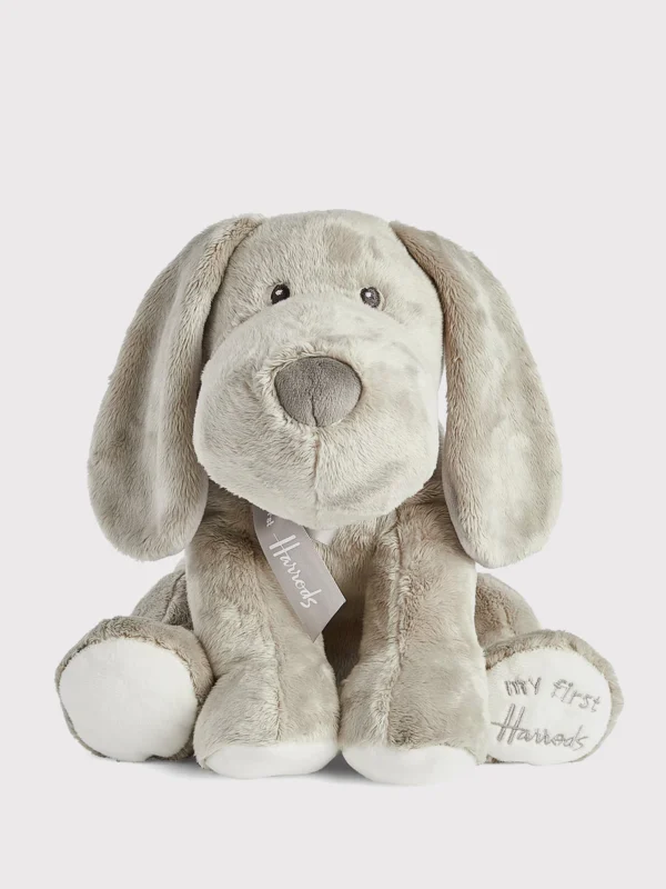 Harrods 刺繡緞帶大耳狗娃娃絨毛娃娃