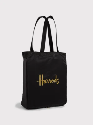 Harrods 閃耀燙金Logo環保購物袋