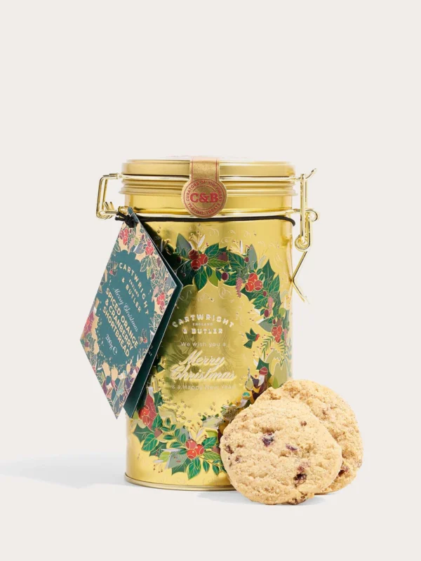 Cartwright & Butler 聖誕快樂蔓越莓甜橙酥餅乾罐