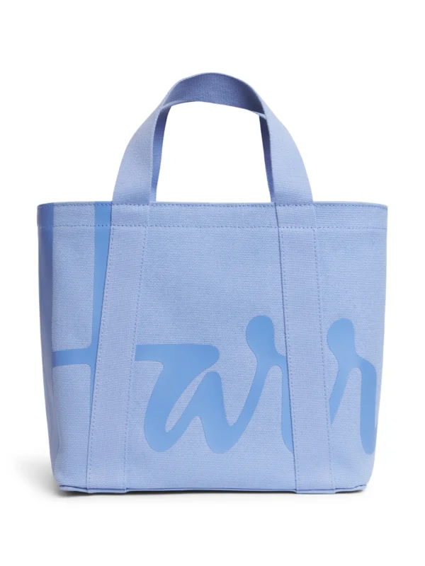 HARRODS Small Cotton Logo Tote Bag_1 Harrods 純棉帆布購物袋 - 清新粉藍色款極簡英倫女包設計