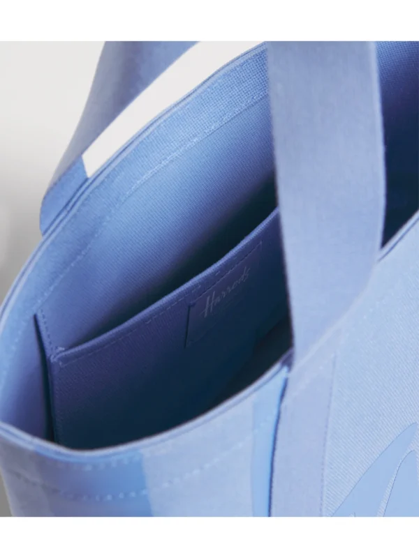 HARRODS Small Cotton Logo Tote Bag_4 Harrods 女用手提袋內部實用插袋設計與收納空間示範