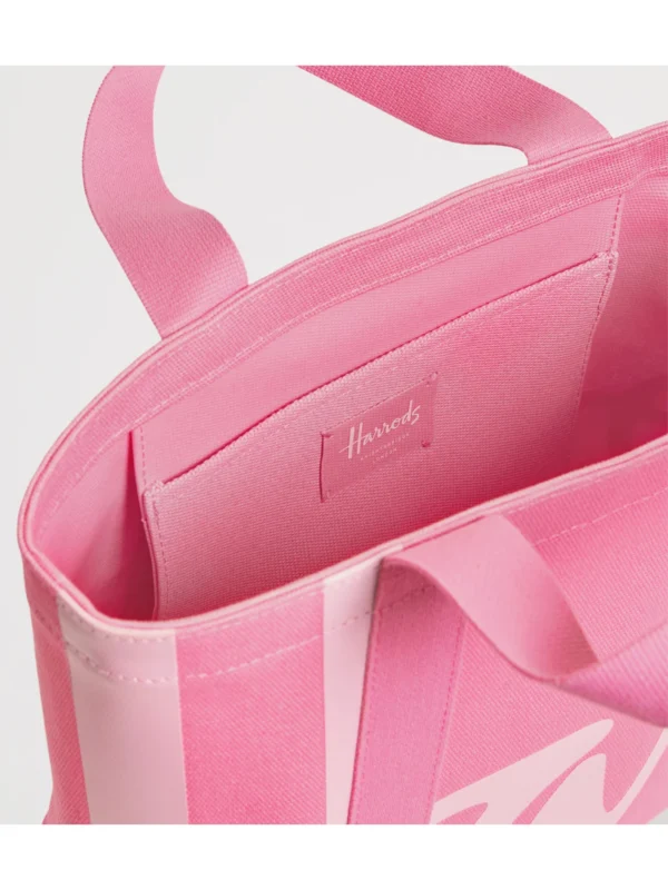 HARRODS Small Cotton Logo Tote Bag_4 Harrods 女用手提袋內部實用插袋設計與收納空間示範