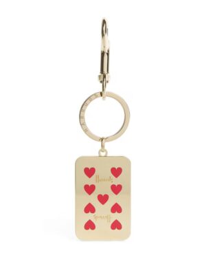 Harrods 金屬紅心9撲克牌鑰匙圈