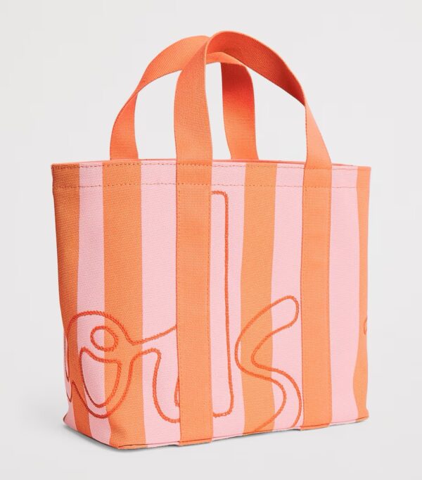 HDBA2612002-22_2 Harrods 全棉條紋Logo手提袋