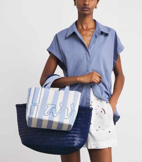 HDBA2612002-62_1 Harrods 全棉條紋Logo手提袋