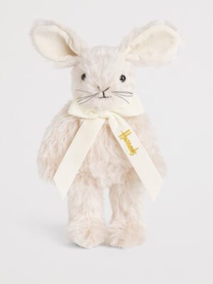Harrods 白蝴蝶結兔子絨毛娃娃