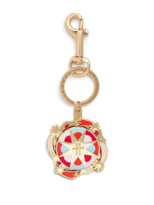 HDAK2610013-99 Harrods 金屬旋轉星星鑰匙圈 正面展示|質感金色包包吊飾推薦