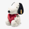 德國Steiff SNOOPY 不銹鋼耳釦愛心史努比絨毛玩偶 七夕送禮 白色情人節 女友生日禮物