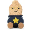 JCDB2610005-81 Amuseables Peanut Star Student Outfit (15cm)_1 Jellycat 花生模範生絨毛娃娃 15cm 正面,戴著金框眼鏡與黃色星星的可愛造型