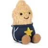 JCDB2610005-81 Amuseables Peanut Star Student Outfit (15cm)_2 Jellycat 升學祝賀禮物細節,展示花生娃娃柔軟絨毛與精緻的繡線金框眼鏡設計