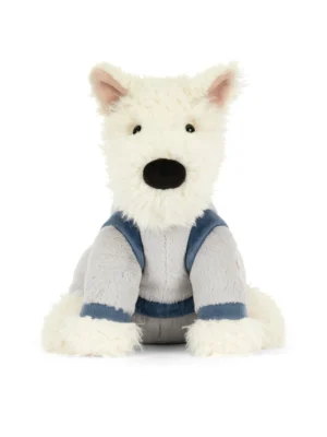 JCDB2610011-00 Munro Scottie Dog Space Outfit (23cm)_1 Jellycat Munro Scottie 蘇格蘭梗犬太空人造型絨毛娃娃正面照,穿著精緻銀色太空衣