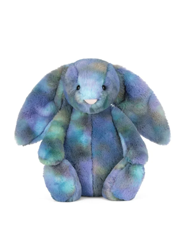 英國 Jellycat Zodihop 藍彩兔子絨毛娃娃 31cm 正面，展現夢幻宇宙藍綠色柔軟毛皮與經典長垂耳設計。