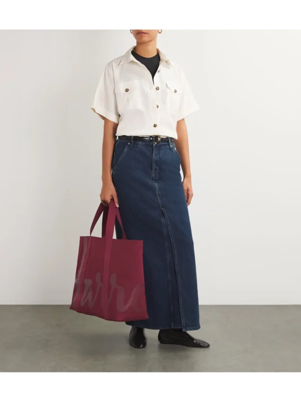 英國 Harrods 正品酒紅色重磅女用帆布包日常肩背實用比例參考