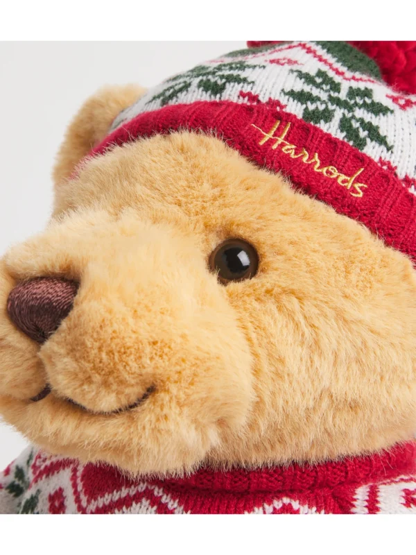 30.5公分 Harrods 聖誕小熊絨毛玩偶側面照，英國直購適合新生兒的完美送禮推薦