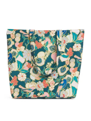 HARRODS Enchanted Emporium Pocket Shopper Bag_1 英國正品 Harrods 魔法商店環保購物袋經典綠展開正面,大容量與雙提把設計展示