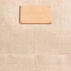 Harrods 黃麻花園手提袋細節特寫，高質感雙提手設計與棉質外層拼接