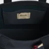 Harrods 藍色帆布購物袋雙提把設計細節，適合女性日常手提與優雅穿搭