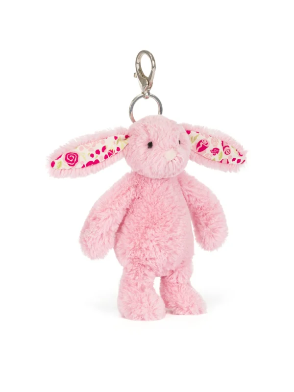 JELLYCAT Blushkin Blossom Bunny Bag Charm_2 英國正品 Jellycat 兔子掛件側面特寫 - 搭配高質感便利金屬夾扣