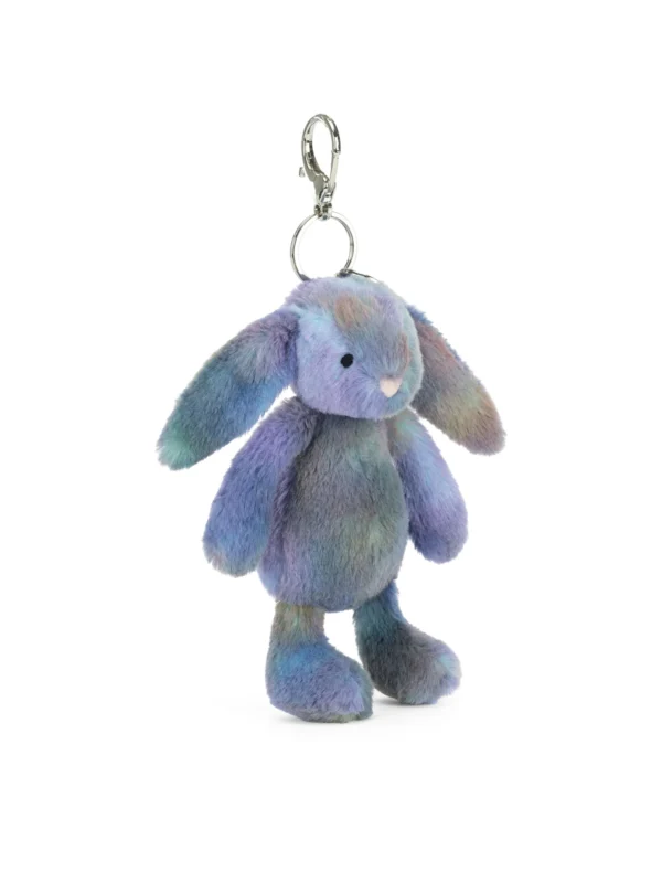 JELLYCAT Zodihop Luxe Bunny bag Charm_2 Jellycat Zodihop 兔子包包吊飾側面特寫 - 搭配高質感銀色金屬夾扣