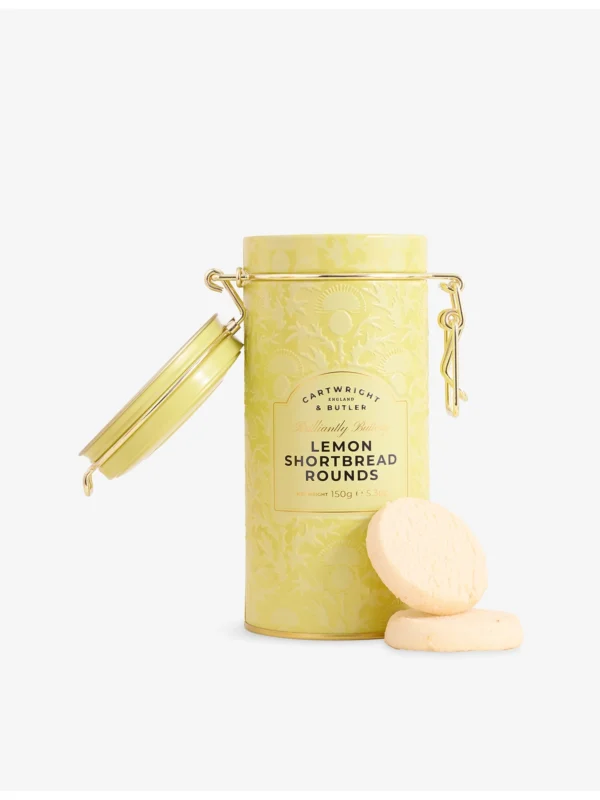 英國頂級伴手禮 Cartwright & Butler 精美黃色罐裝檸檬酥餅正面包裝