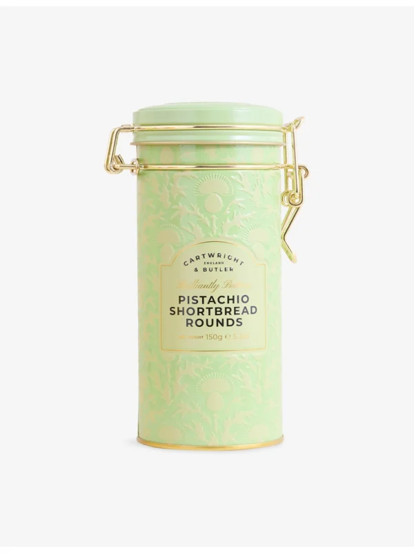Cartwright & Butler 英國原裝開心果奶油酥餅 - 復古湖水綠鐵罐正面包裝