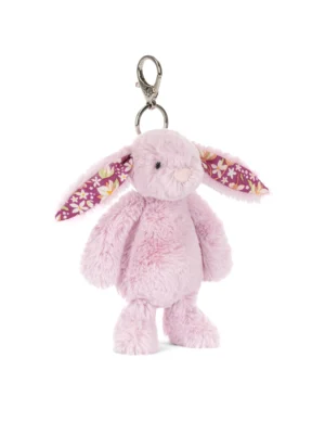 英國正品 Jellycat 兔子包包吊飾側面特寫 - 搭配高質感便利金屬夾扣